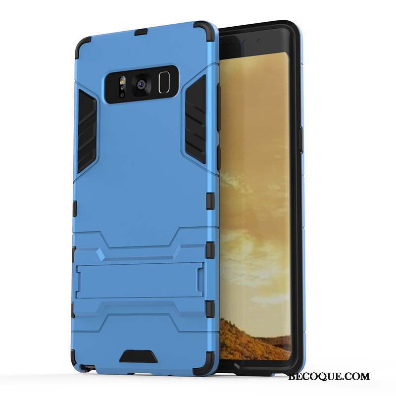 Samsung Galaxy Note 8 Coque Bleu Étui Incassable Fluide Doux Support Difficile