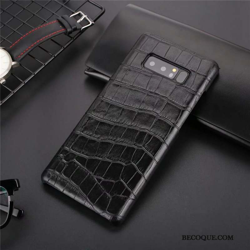 Samsung Galaxy Note 8 Coque Incassable Nouveau Protection Étui En Cuir Cuir Véritable Téléphone Portable