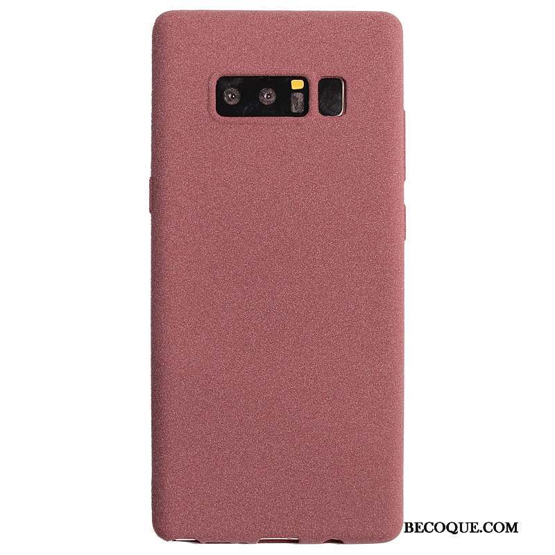 Samsung Galaxy Note 8 Coque Silicone Délavé En Daim Téléphone Portable Rouge Protection Tout Compris