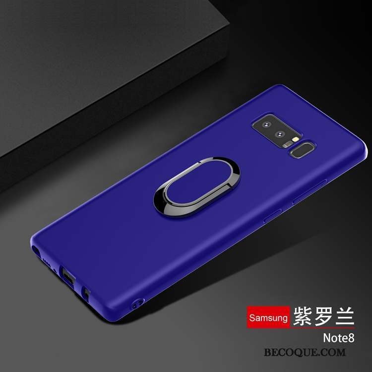 Samsung Galaxy Note 8 Coque Support Silicone Bleu Magnétisme Anneau Étui