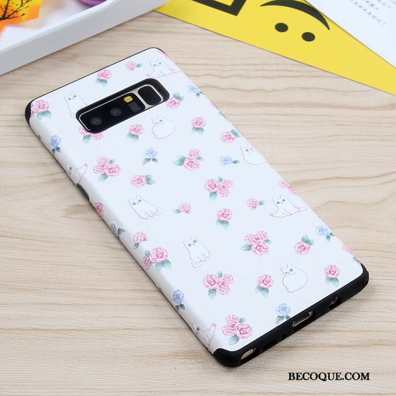 Samsung Galaxy Note 8 Incassable Silicone Coque Fluide Doux Fleurs De Téléphone