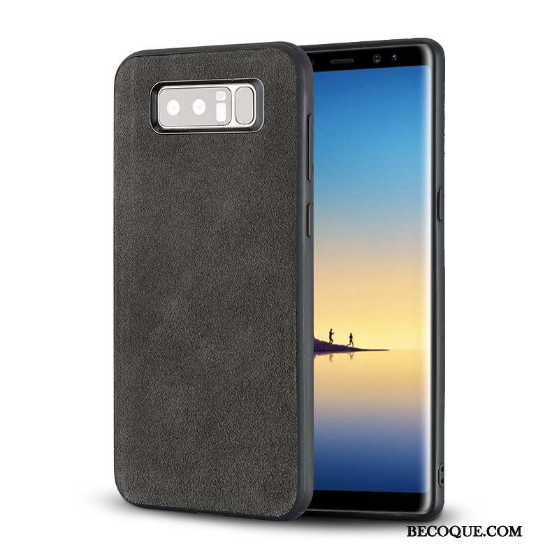 Samsung Galaxy Note 8 Marque De Tendance Coque De Téléphone Étui En Cuir Personnalité Daim Fourrure Créatif