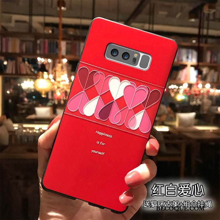 Samsung Galaxy Note 8 Personnalité Tendance Silicone Étui Coque De Téléphone Rouge