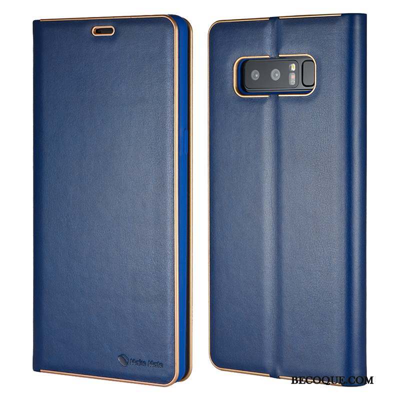 Samsung Galaxy Note 8 Téléphone Portable Housse Coque De Téléphone Étui Bleu Étui En Cuir