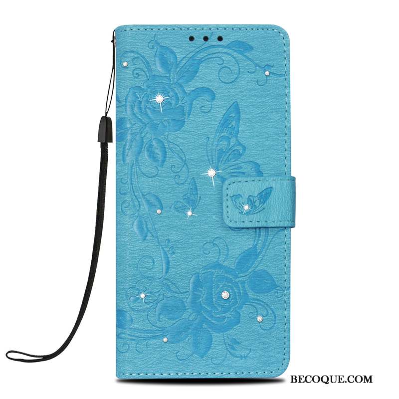 Samsung Galaxy Note 9 Coque De Téléphone En Relief Strass Une Agrafe Carte Housse