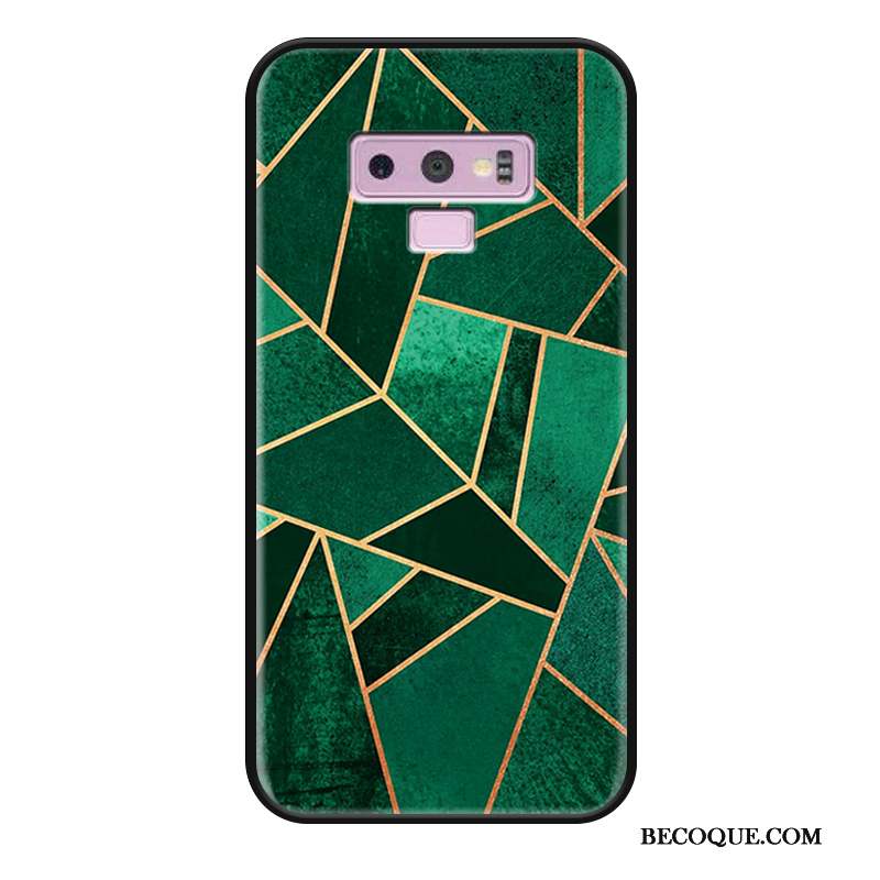 Samsung Galaxy Note 9 Coque Protection Incassable Dimensionnel Étui Vert Ornements Suspendus