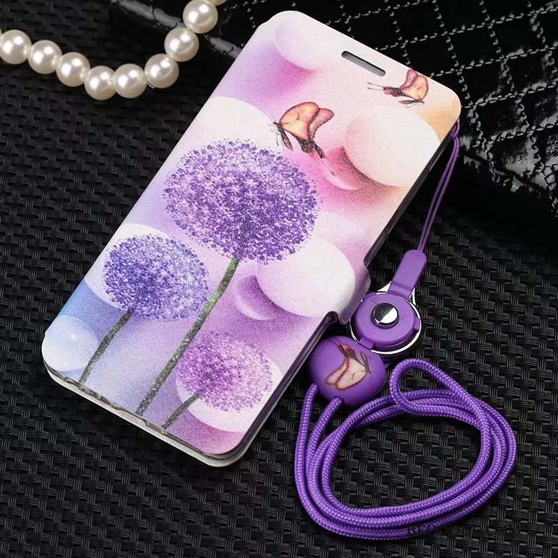 Samsung Galaxy Note 9 Fluide Doux Richesse Étui En Cuir Violet Protection Coque De Téléphone