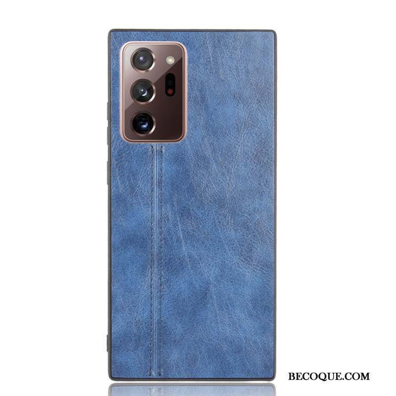 Samsung Galaxy Note20 Ultra Coque De Téléphone Cuir Étui Petit Bleu Protection