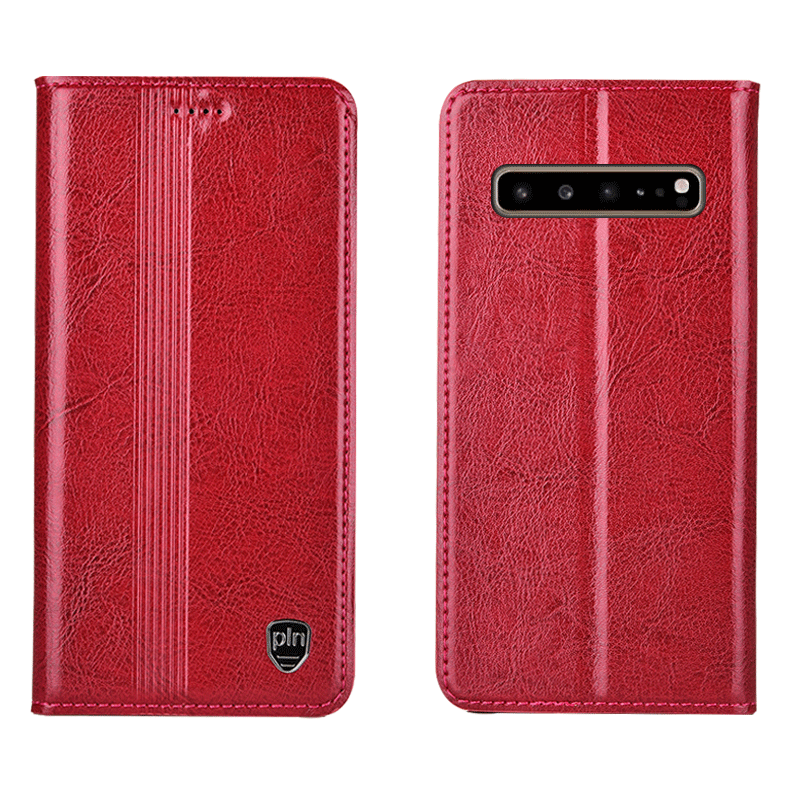 Samsung Galaxy S10 5g Coque Rouge Tout Compris Housse Protection Étui Étui En Cuir