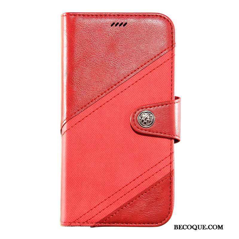 Samsung Galaxy S10 5g Étui En Cuir Incassable Portefeuille Coque Rouge Téléphone Portable
