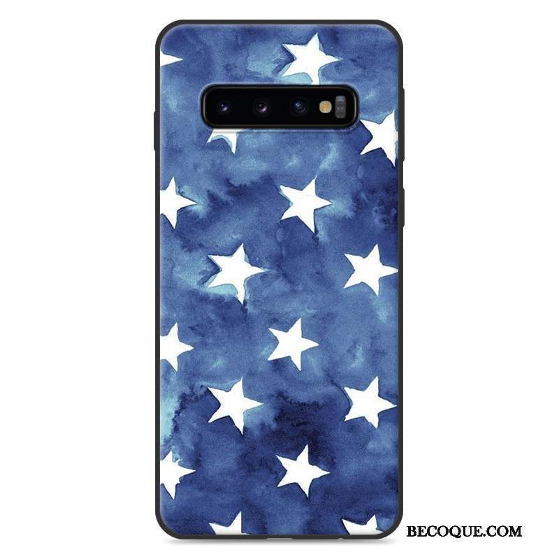 Samsung Galaxy S10+ Bleu Nouveau Coque De Téléphone Peinture Paysage Étui