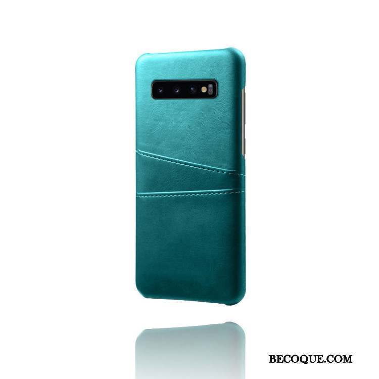Samsung Galaxy S10 Coque De Téléphone Téléphone Portable Étui En Cuir Bleu Carte Protection