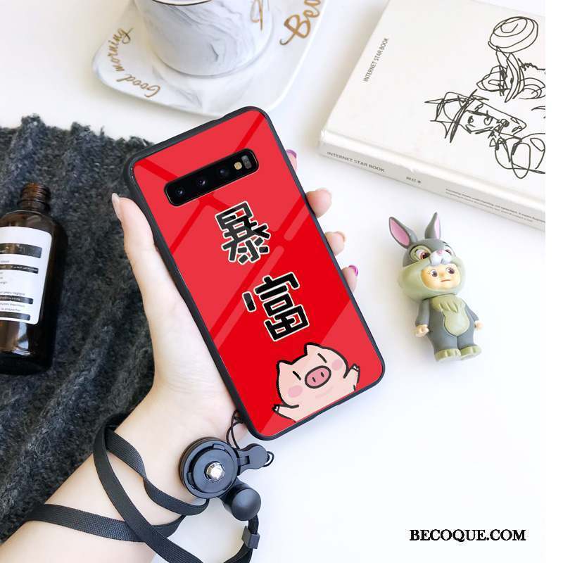 Samsung Galaxy S10 Coque Dessin Animé Net Rouge Personnalité Protection Incassable Charmant