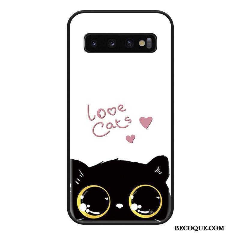 Samsung Galaxy S10+ Coque Frais Ornements Suspendus Blanc Incassable Silicone Dessin Animé