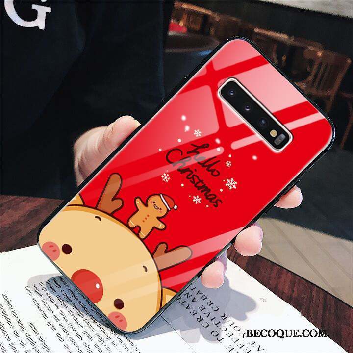 Samsung Galaxy S10 Coque Net Rouge Incassable Difficile Charmant Protection Étui