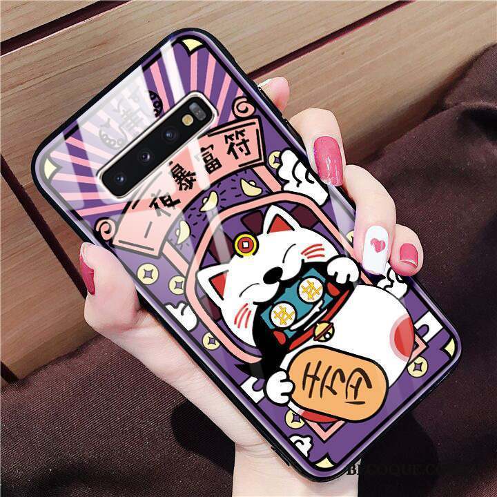 Samsung Galaxy S10 Coque Protection Créatif Dessin Animé Silicone Violet Nouveau