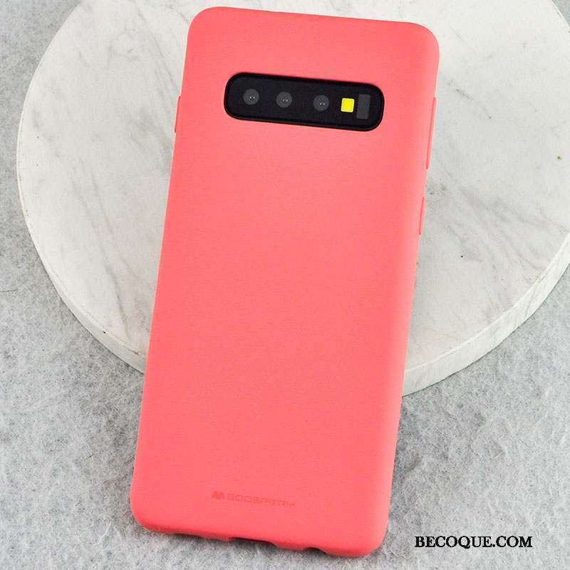 Samsung Galaxy S10+ Coque Sentir Étui Transparent Silicone Incassable Rose