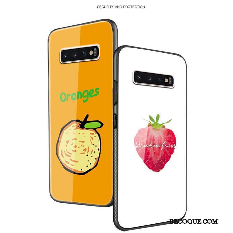 Samsung Galaxy S10 Coque Tout Compris Incassable Difficile Frais Verre Jaune