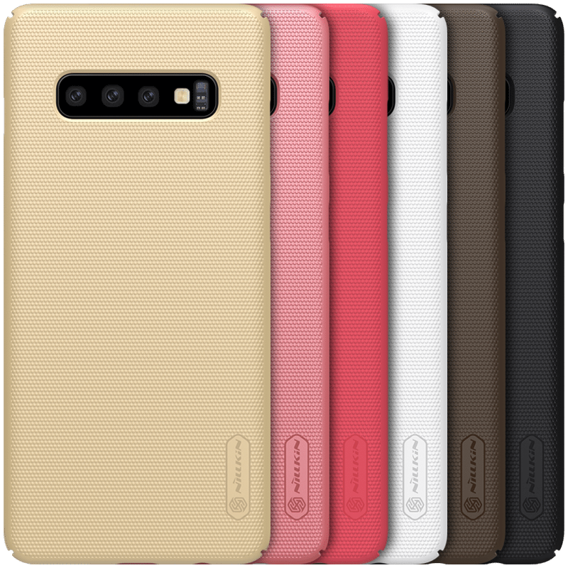 Samsung Galaxy S10+ Délavé En Daim Coque Or Protection Incassable Rose