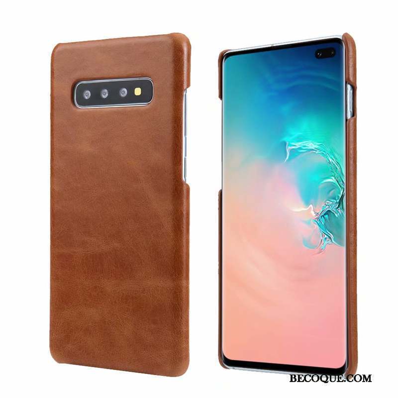 Samsung Galaxy S10 Incassable Coque De Téléphone Protection Cuir Véritable Tendance Difficile