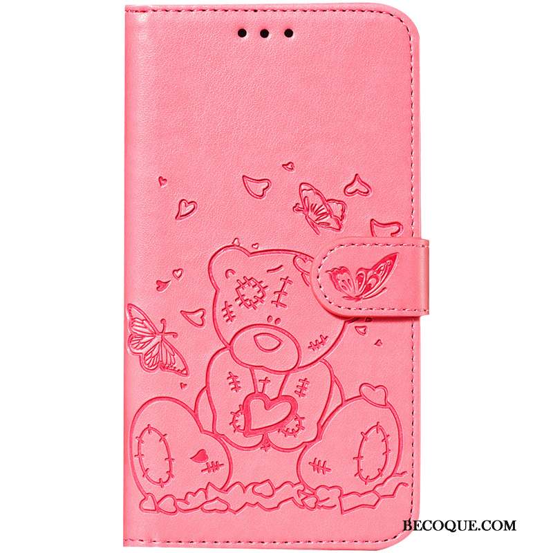 Samsung Galaxy S10 Lite Carte Clamshell Coque De Téléphone Dessin Animé Protection Rose