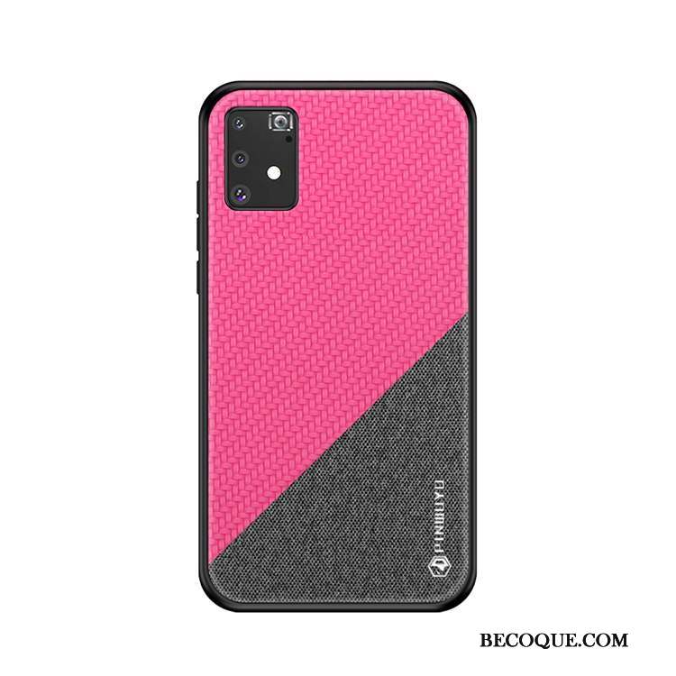 Samsung Galaxy S10 Lite Étui En Cuir Rose Coque De Téléphone Délavé En Daim Toile Tout Compris