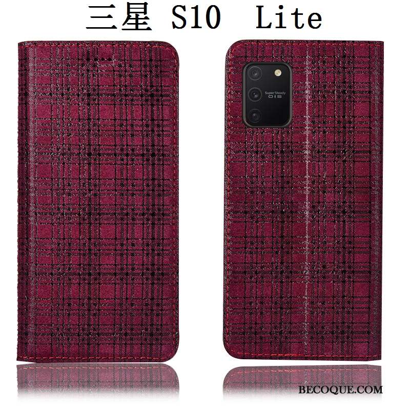 Samsung Galaxy S10 Lite Étui Protection Vin Rouge Coque De Téléphone Velours Housse