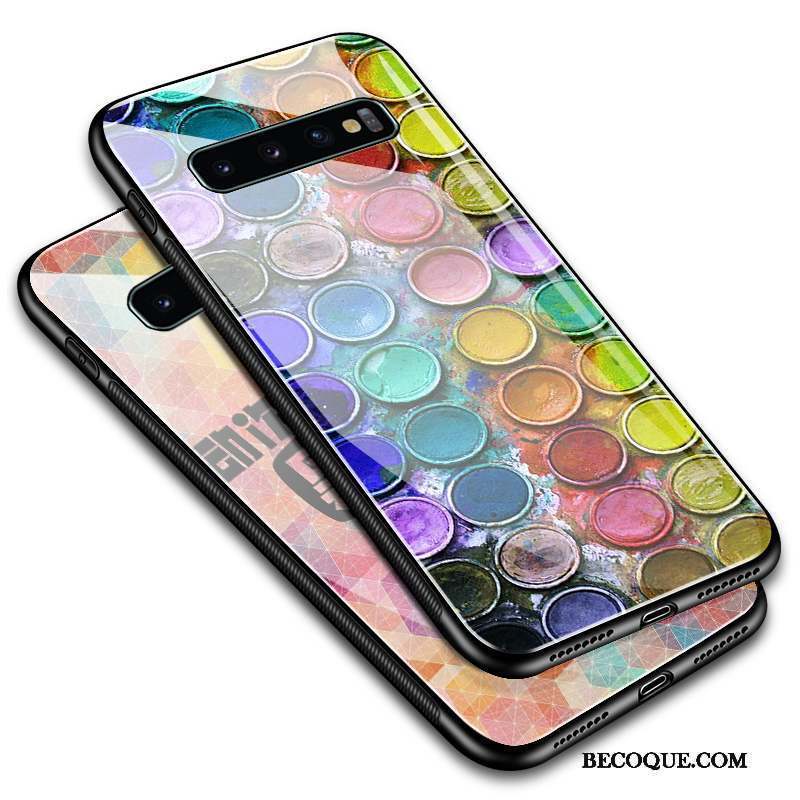 Samsung Galaxy S10+ Personnalité Protection Losange Multicolore Coque De Téléphone Tendance