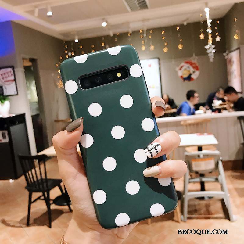 Samsung Galaxy S10 Silicone Vert Tendance Délavé En Daim Étui Coque De Téléphone