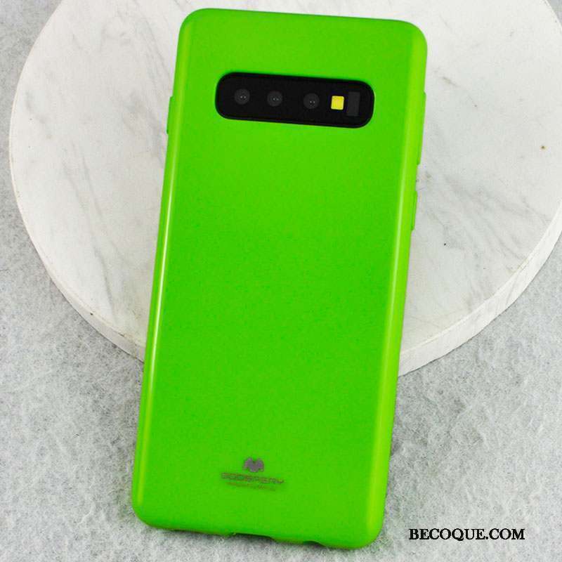 Samsung Galaxy S10 Vert Étui Silicone Protection Très Mince Coque De Téléphone