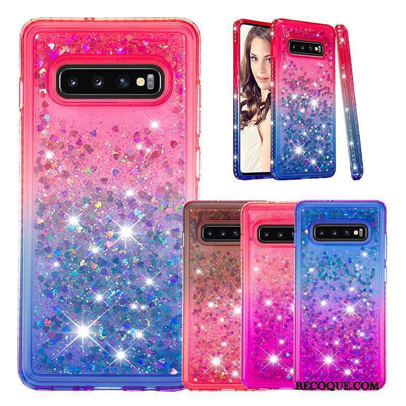 Samsung Galaxy S10+ Violet Bleu Incassable Coque De Téléphone Protection Fluide Doux
