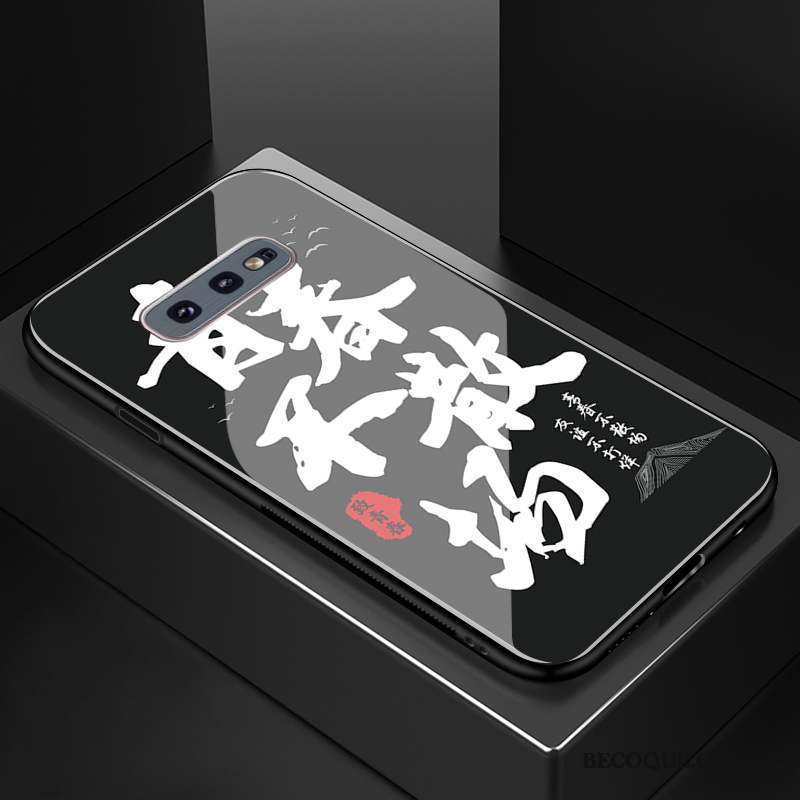 Samsung Galaxy S10e Coque Protection Étui Silicone Créatif Noir Verre