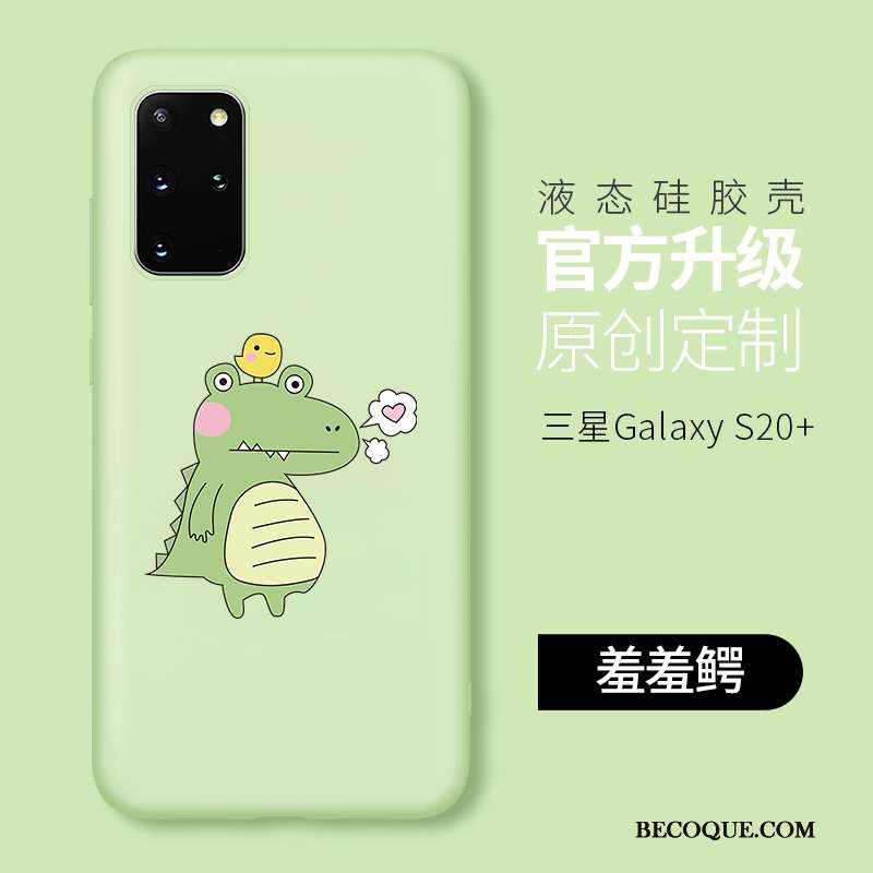 Samsung Galaxy S20+ Coque De Téléphone Dessin Animé Vert Silicone Tout Compris Charmant