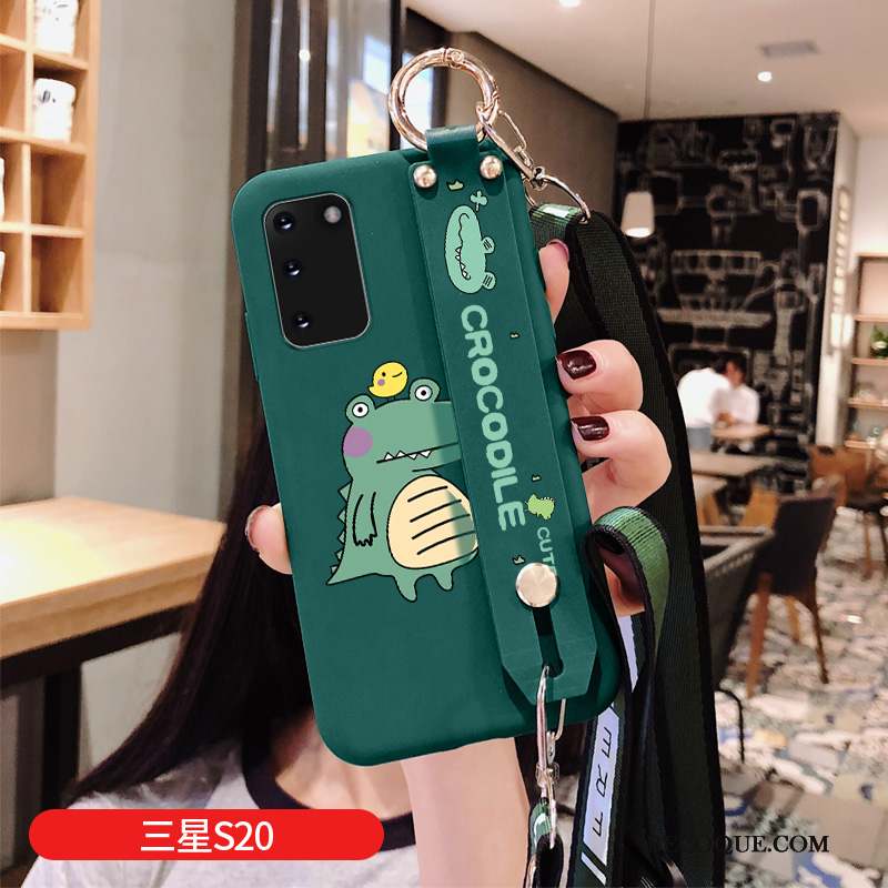 Samsung Galaxy S20 Dessin Animé Crocodile Fluide Doux Coque Vert Silicone