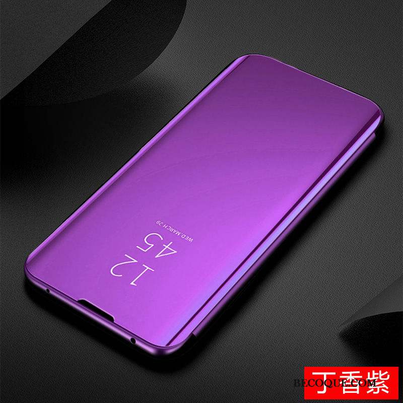 Samsung Galaxy S20 Miroir Housse Coque Difficile Étui En Cuir Violet