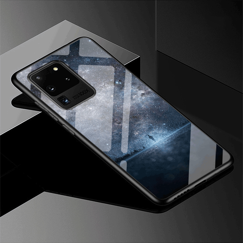 Samsung Galaxy S20 Ultra Coque Verre Personnalisé Dessin Animé Protection Bleu Créatif