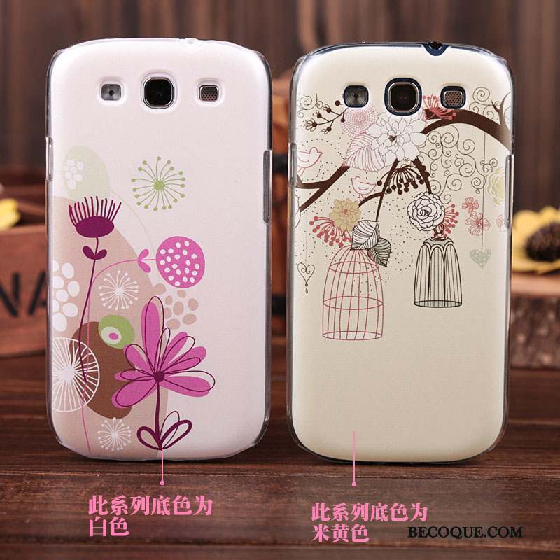 Samsung Galaxy S3 Coque De Téléphone Difficile Blanc Fleurs Étui Peinture