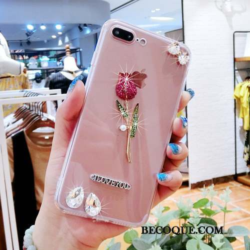 Samsung Galaxy S3 Fleur Transparent Ornements Suspendus Rose Coque De Téléphone Étui