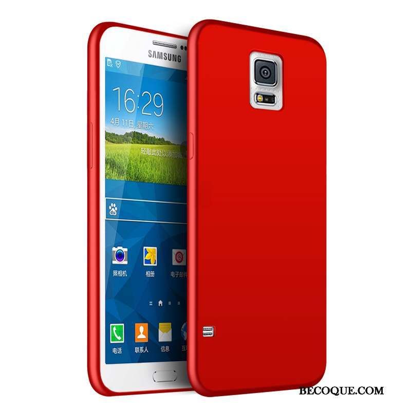 Samsung Galaxy S5 Délavé En Daim Nouveau Tout Compris Coque Rouge Protection