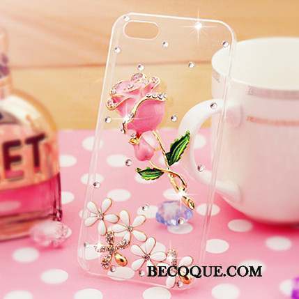 Samsung Galaxy S5 Téléphone Portable Étui Protection Strass Coque De Téléphone Rose