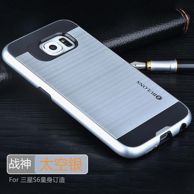 Samsung Galaxy S6 Coque Argent Protection Nouveau Personnalité Incassable Étui