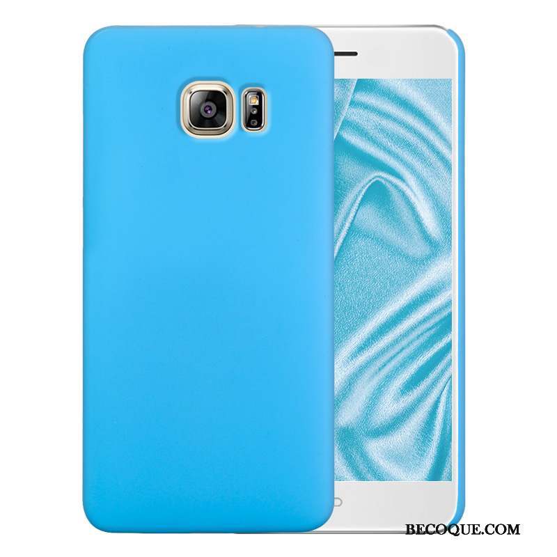Samsung Galaxy S6 Coque Difficile Délavé En Daim Bleu Simple Protection Couleur
