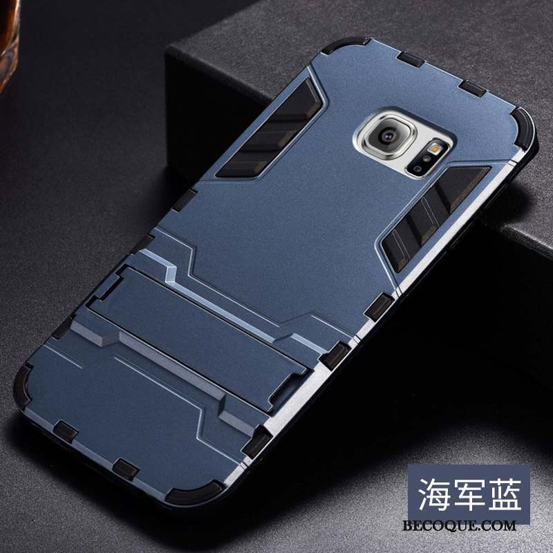 Samsung Galaxy S6 Edge Coque De Téléphone Tendance Étui Bleu Marin Tout Compris Incassable