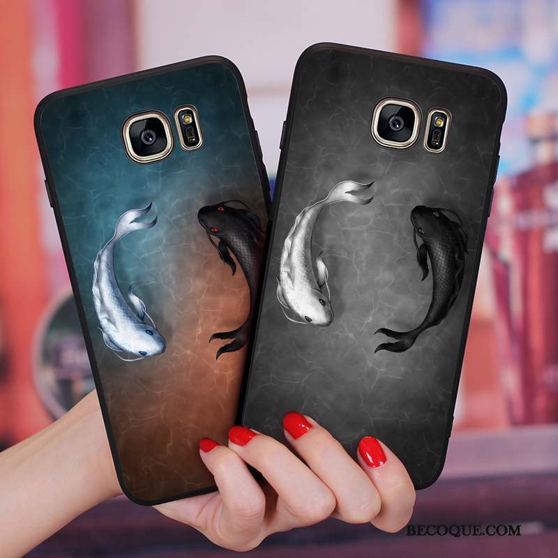 Samsung Galaxy S6 Edge + Coque Incassable Amoureux Ornements Suspendus Étui Fluide Doux Tout Compris