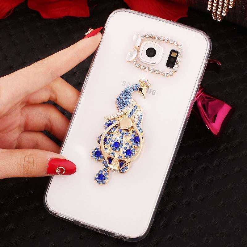 Samsung Galaxy S6 Edge + Coque Téléphone Portable Support Silicone Anneau Strass Étui