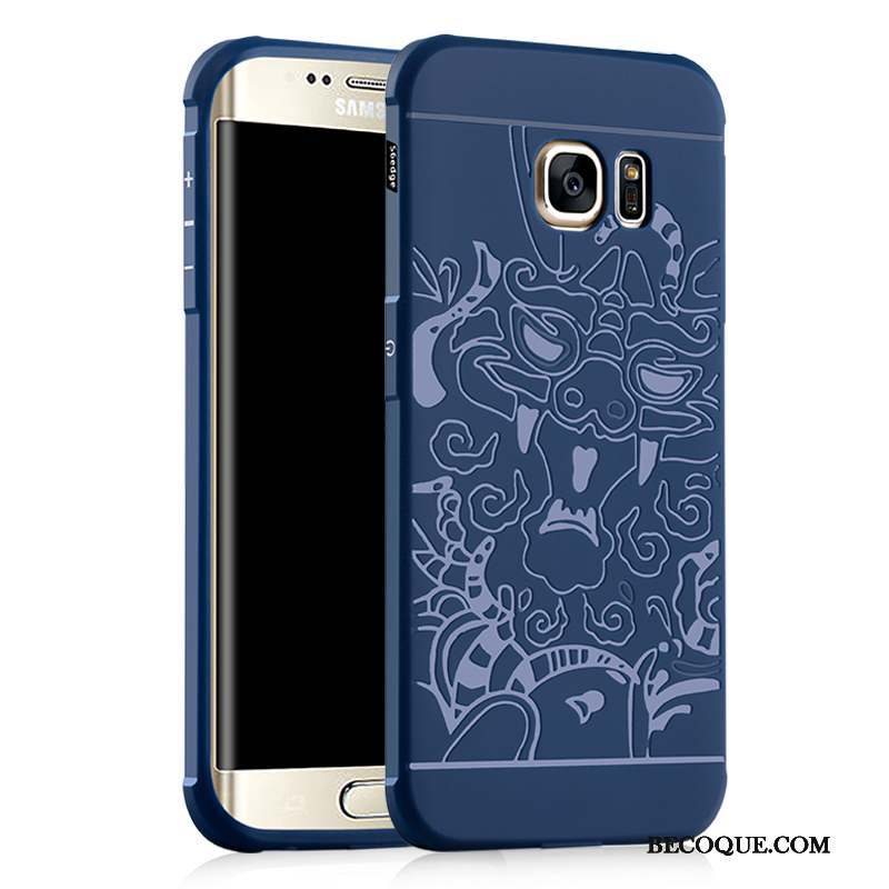 Samsung Galaxy S6 Edge Coque Étui Protection Délavé En Daim Fluide Doux Ballon Légères