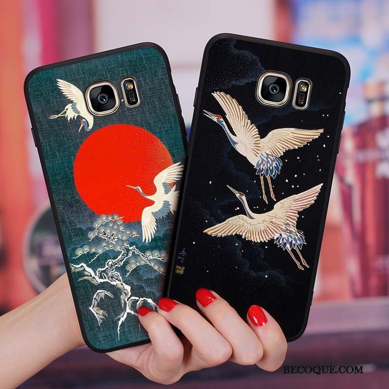 Samsung Galaxy S6 Edge + Grue Coque De Téléphone Vintage Étui Incassable Ornements Suspendus