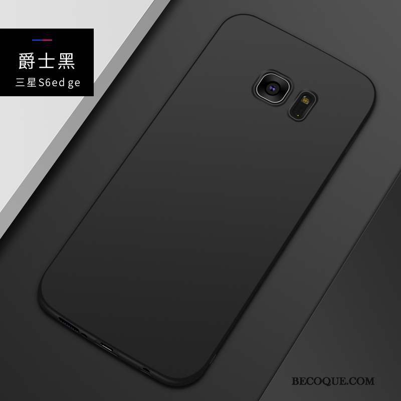 Samsung Galaxy S6 Edge + Noir Très Mince Étui Délavé En Daim Silicone Coque De Téléphone