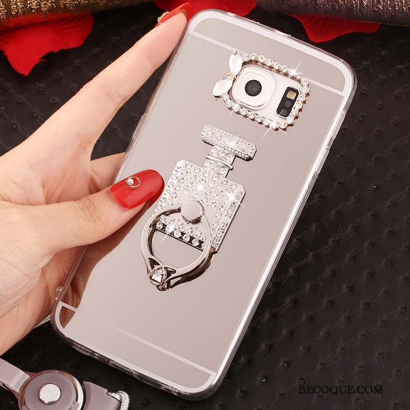 Samsung Galaxy S6 Edge Protection Téléphone Portable Miroir Fluide Doux Coque Étui