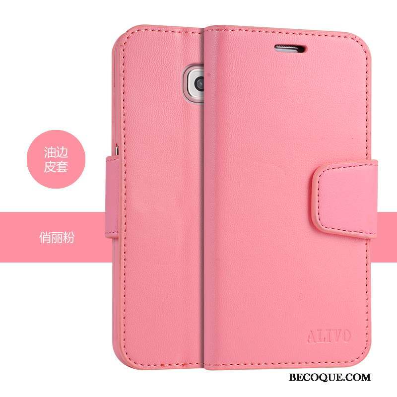 Samsung Galaxy S6 Protection Rose Clamshell Coque Téléphone Portable Fluide Doux